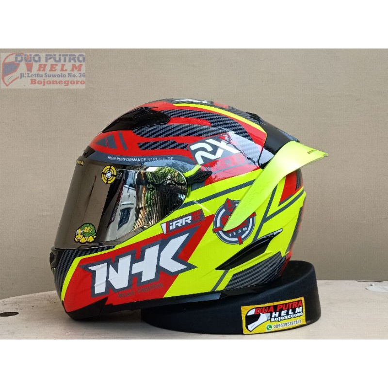 HELM FULLFACE NHK RX9 MOTIF RACER YELLOW RED  FLUO PAKET GANTENG