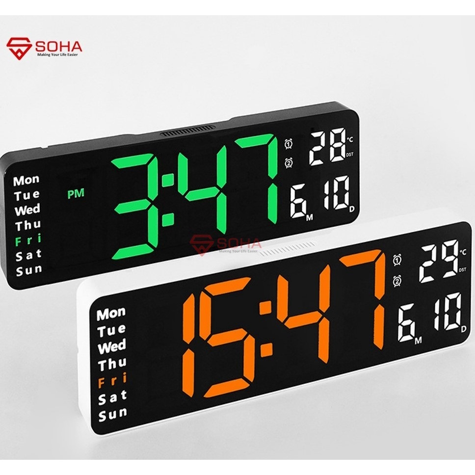 JD-6629 Jam Digital LED Besar Kalender Alarm Clock Weker Timer Countdown Smart Watch Suhu Temperatur