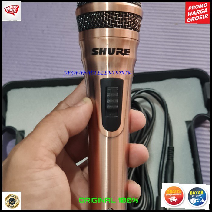 G558 MIC  SHURE KABEL METAL MIK CABLE MIKROPHONE MICROPHONE VOKAL VOCAL KARAOKE AUDIO MUSIK MUSIC SOUND DJ PANGGUNG STUDIO PIDATO CERAMAH ACARA MEETING KAMERA SUPER CARDIOID DYNAMIC PROFESIONAL PRO MICROPHONES LEGENDARY PERFORMANCE PREMIUM BONUS KOPER BOX