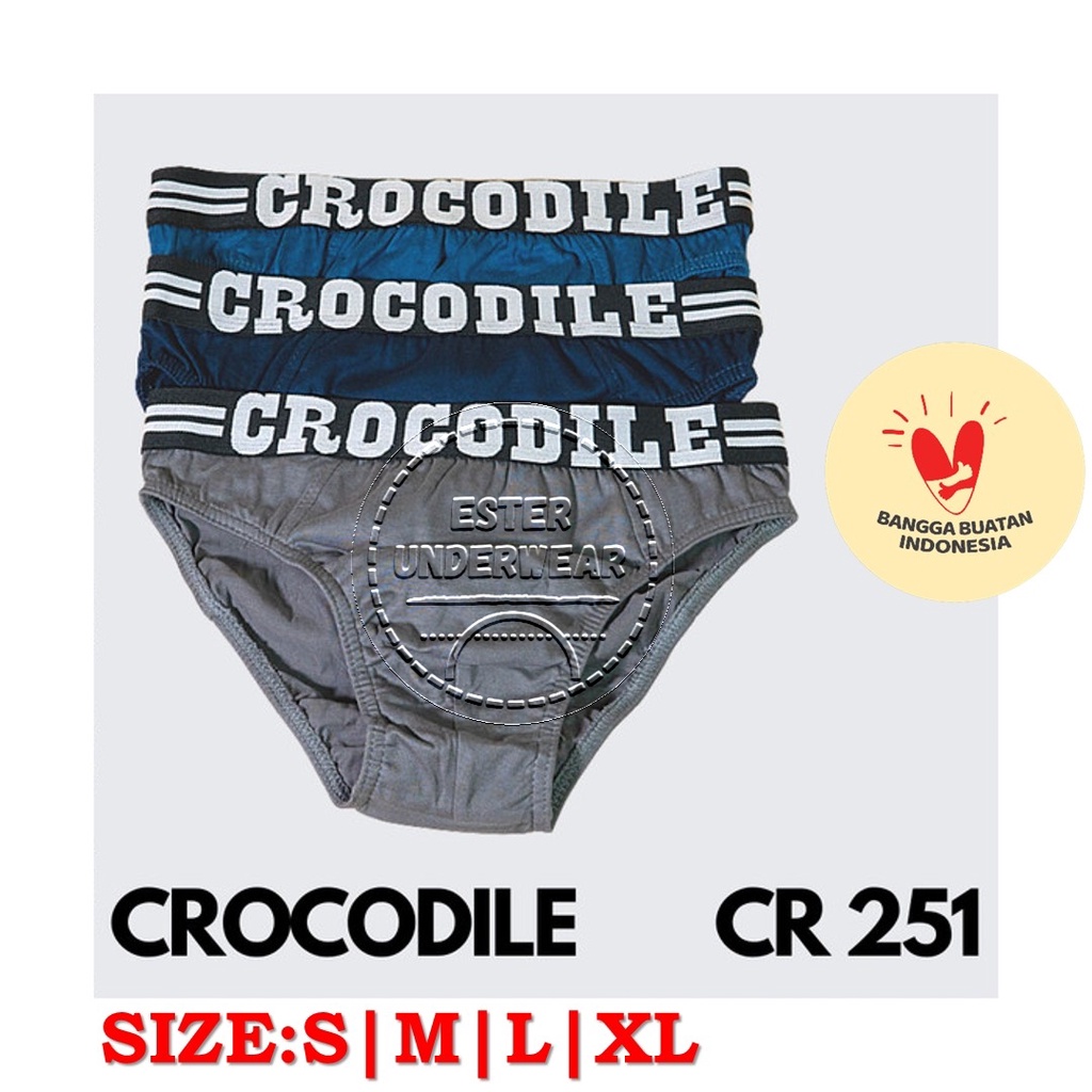 Celana Dalam Pria CROCODILE CR 251B ISI 3Pcs/Pack  |Celana Dalam Pria