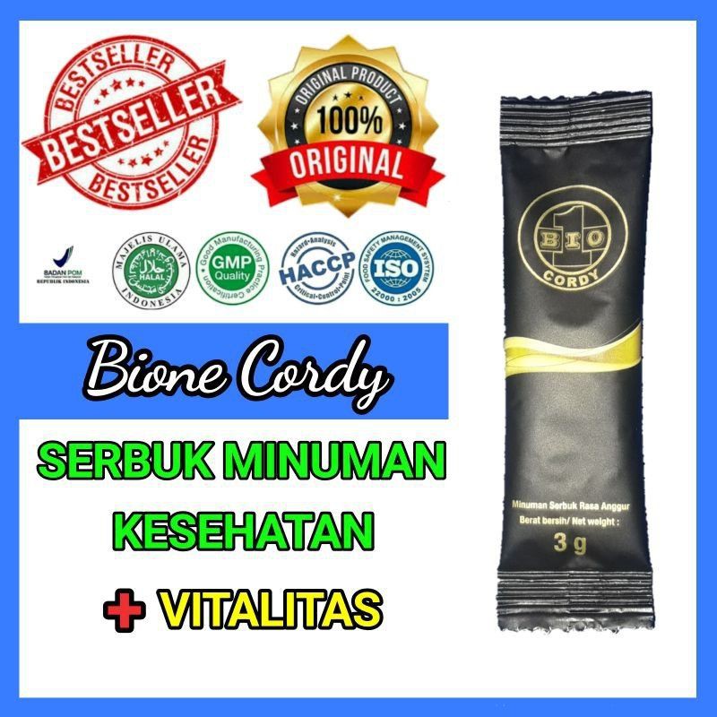 

[1 SACHET] BIONE CORDY SERBUK HERBAL UNTUK KESEHATAN STAMINA & VITALITAS PRIA WANITA