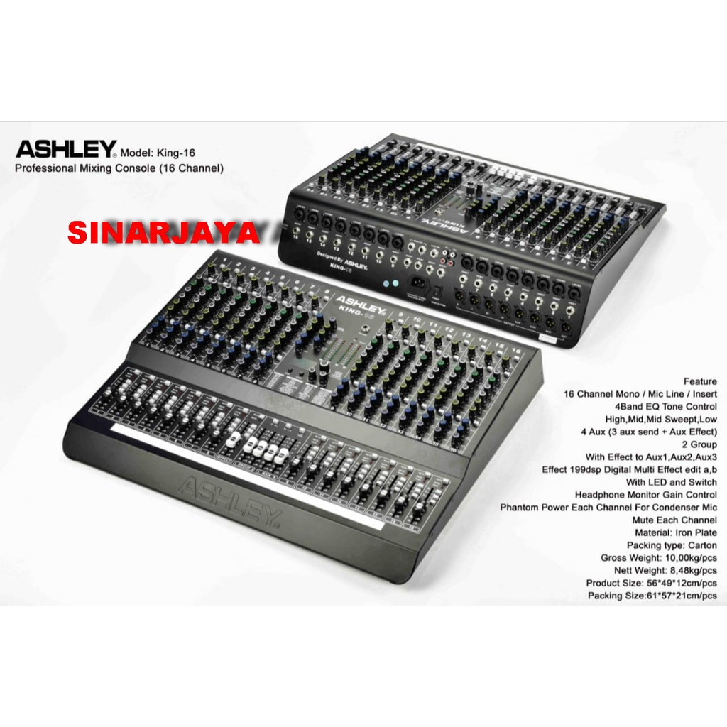MIXER AUDIO ASHLEY KING 16 AUDIO INTERFACE BLUETOOTH ORIGINAL