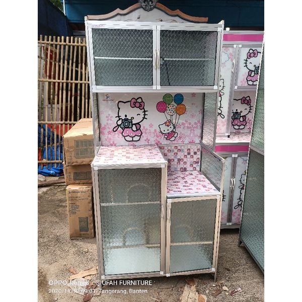 rak piring aluminium 2 pintu polos