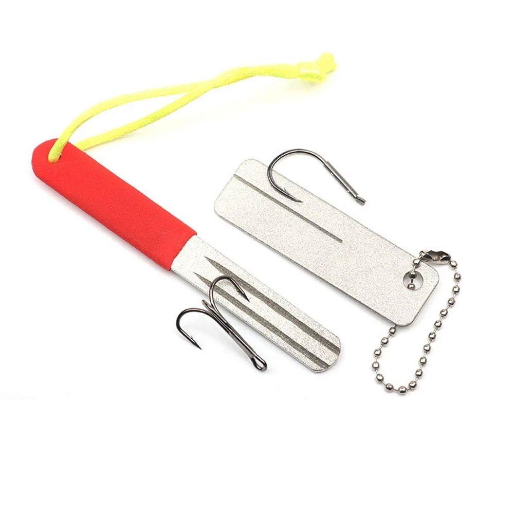 Lanfy Alat Pengasah Kail Pancing Portable Outdoor Single Groove Alat Pancing Alur Ganda Fish Hook Groove Fishook Sharpening