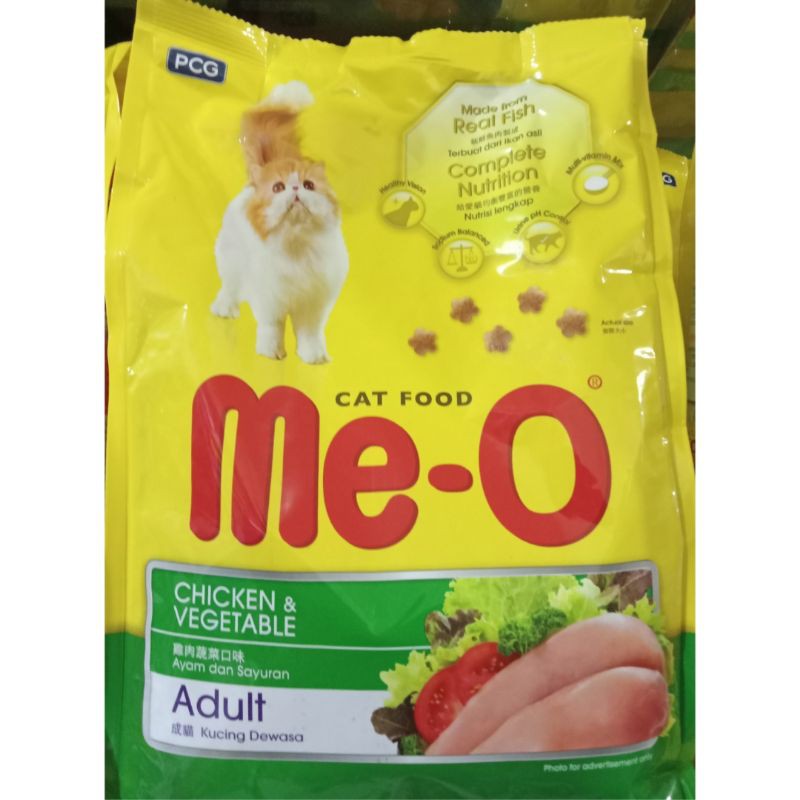 MeO Chicken Vegetable Adult Makanan Kucing Repack 1,2kg