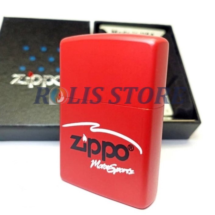 COD- Korek Zippo Matte Merah Premium Grade Ori 'Motorsport' - Free Box