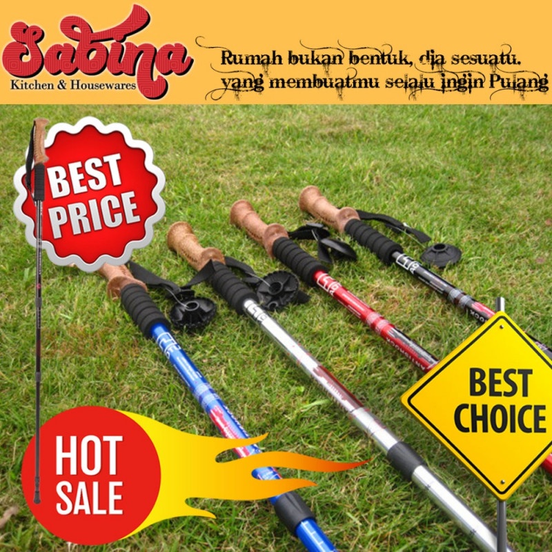 Tongkat Hiking Trekking Alpenstocks Pole Telescopic Adjustable