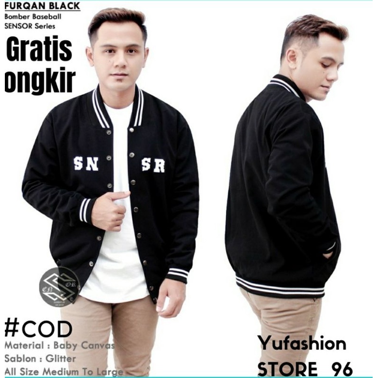 Jaket Bomber Baseball Sensor Original Distro Pria / Jaket Bomber Pria terbaru