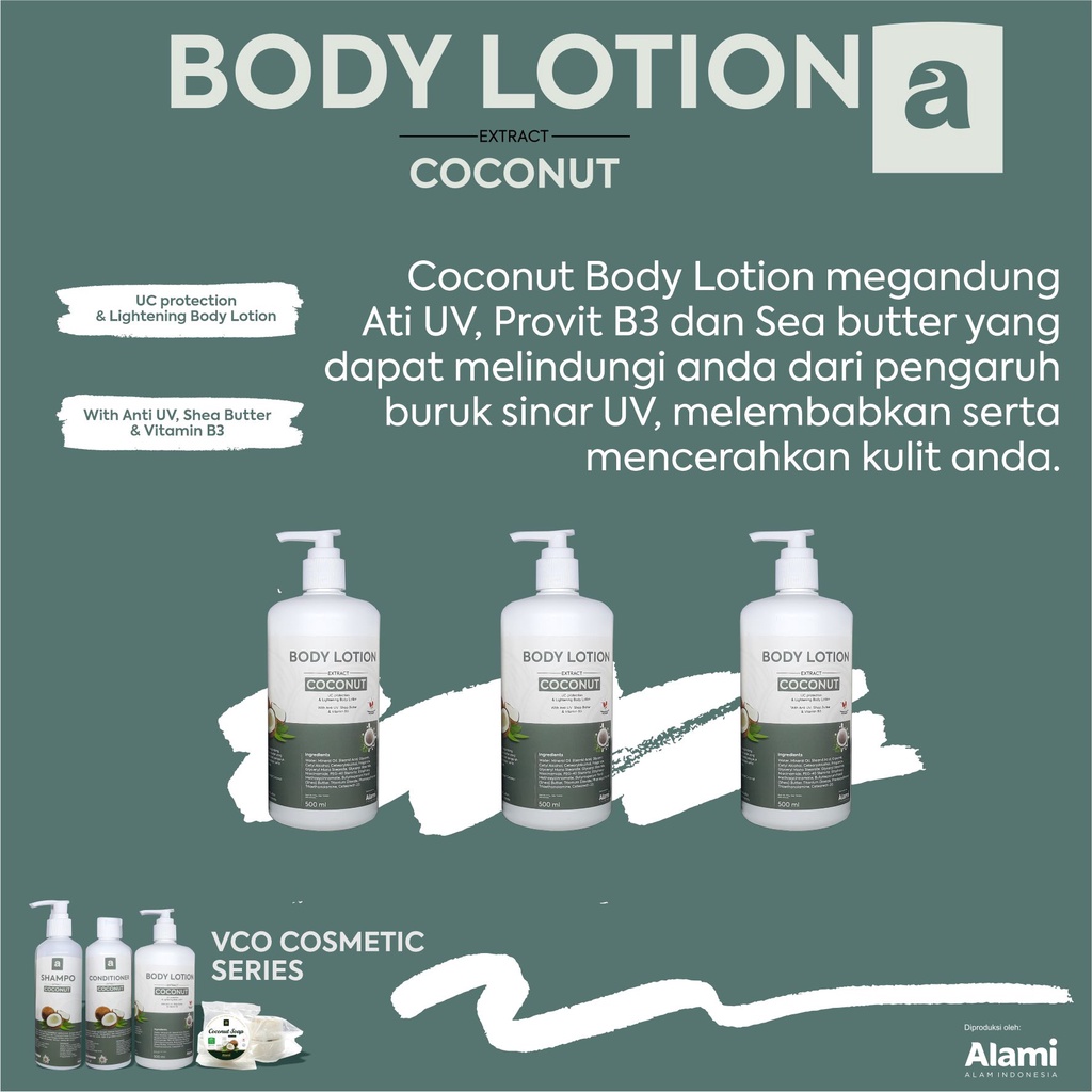 Body Lotion Extract coconut vco kelapa 500ml | Alami Alam Indonesia