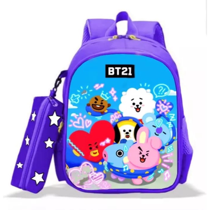 Tas Sekolah Anak Perempuan Karakter BT21 Ransel Anak Cewek