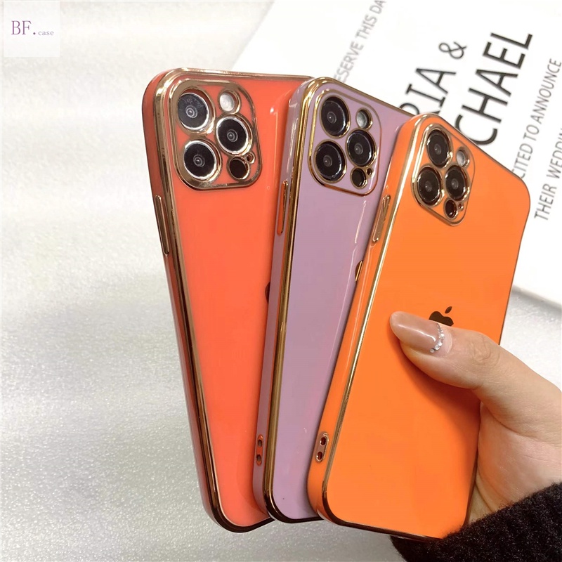 Casing Silikon Iphone 11 12 13 Pro Max X Xr Xsmax 6 7 8 Plus 11pro 12pro 6d Electroplating