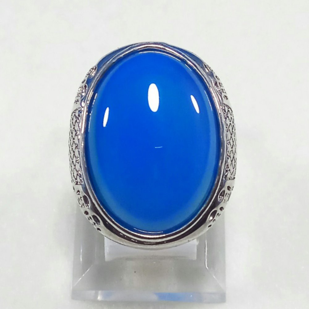 NATURAL CINCIN BATU AKIK BIRU SPIRTUS BIG SIZE