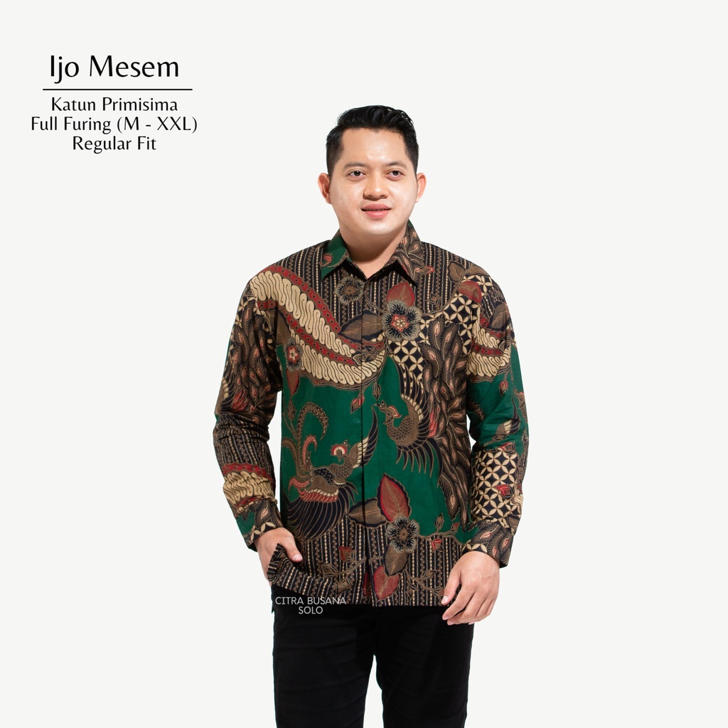 IJO MESEM Kemeja Batik Pria Full Furing Bahan Katun Primisima