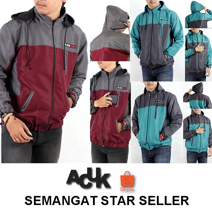 Jaket Taslan Hoodie Bisa Di Lepas / Jaket Hoodie Lepas / Jaket Gunung Bisa Dilepas