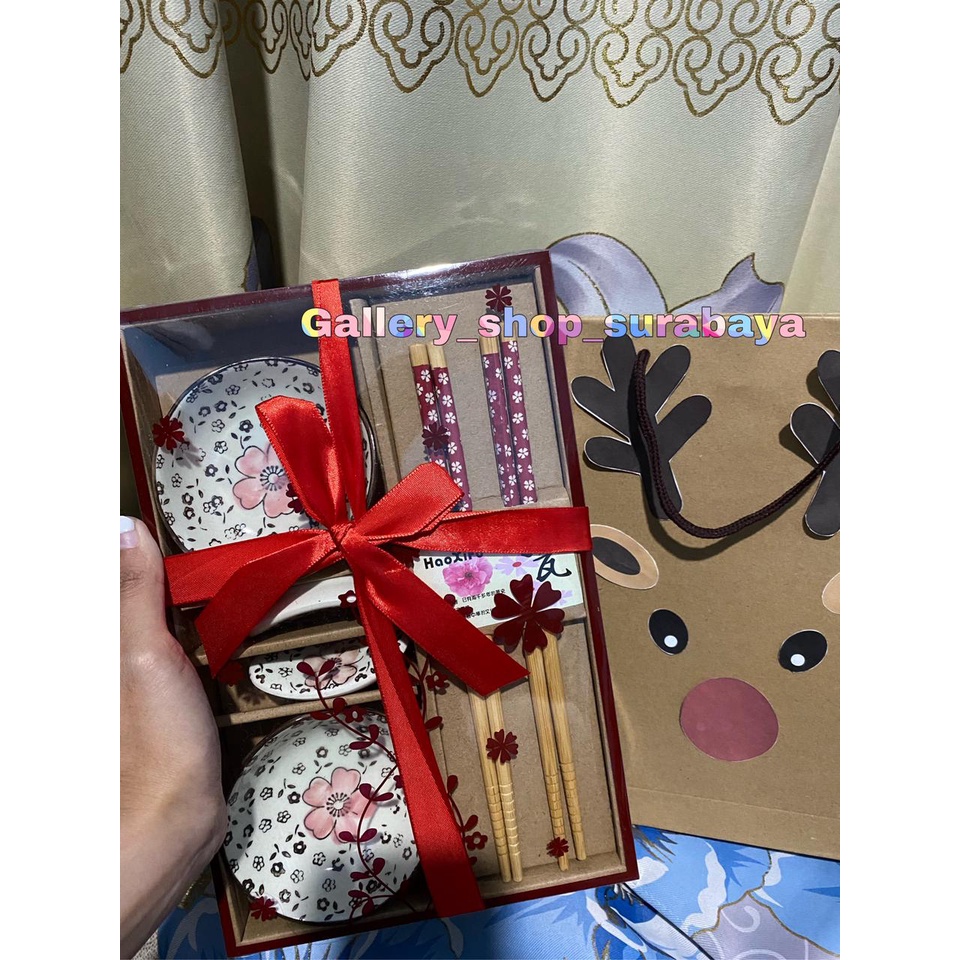 HAMPERS PARCEL NATAL MERRY CHRISTMAS MANGKUK KERAMIK SET HADIAH SOUVENIR BINGKISAN NATAL LUCU RUSA