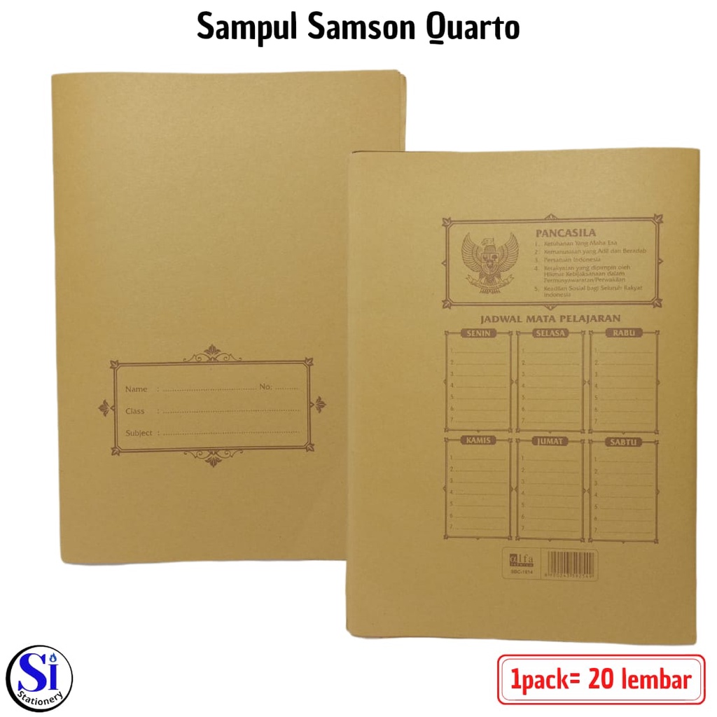 

Sampul Coklat Kertas Samson Quarto/A5 Nama isi 20 Lembar