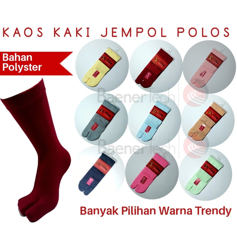 (Perpasang) Kaos Kaki Jempol Polos Bahan Polyster