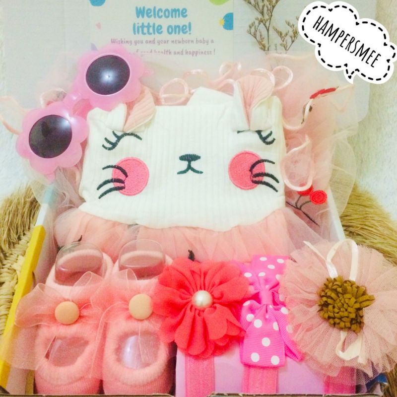 HAMPERS BABY GIRL GIFT HAMPER BAYI HADIAH KELAHIRAN NEWBORN DRESS TUTU PARSEL BARU LAHIR