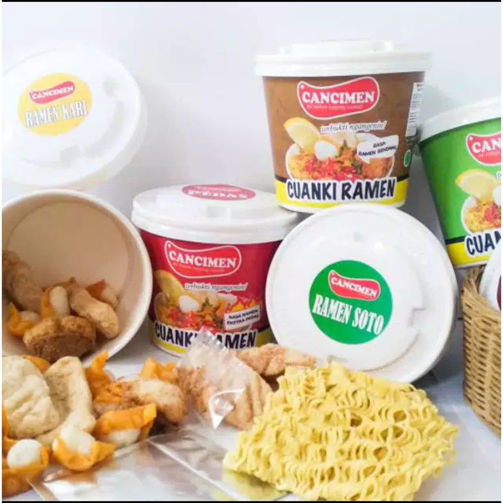 

Cancimen Cuanki Ramen All Varian Isi 5 pcs / 5 Rasa (Rasa Tomyam, Extra Pedas, Soto, Kari & Rendang)