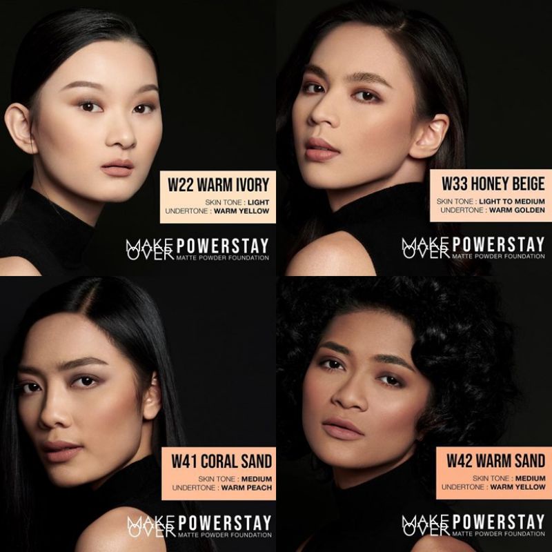 (PRELOVED PRODUK SESERAHAN) FOUNDATION / ALAS BEDAK  MAKE OVER POWERSTAY SHADE W33 HONEY BEIGE