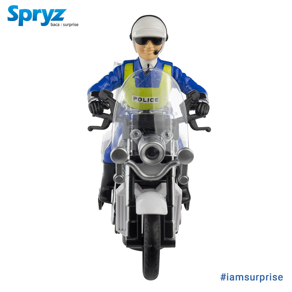 Spryz Citysquad Mainan Polisi Motor Bump N Go, Lampu &amp; Suara