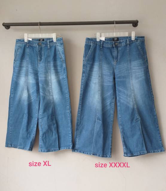 KULOT JEANS VJ ORIGINAL SIZE JUMBO muat sampai bb 90kg #belah depan