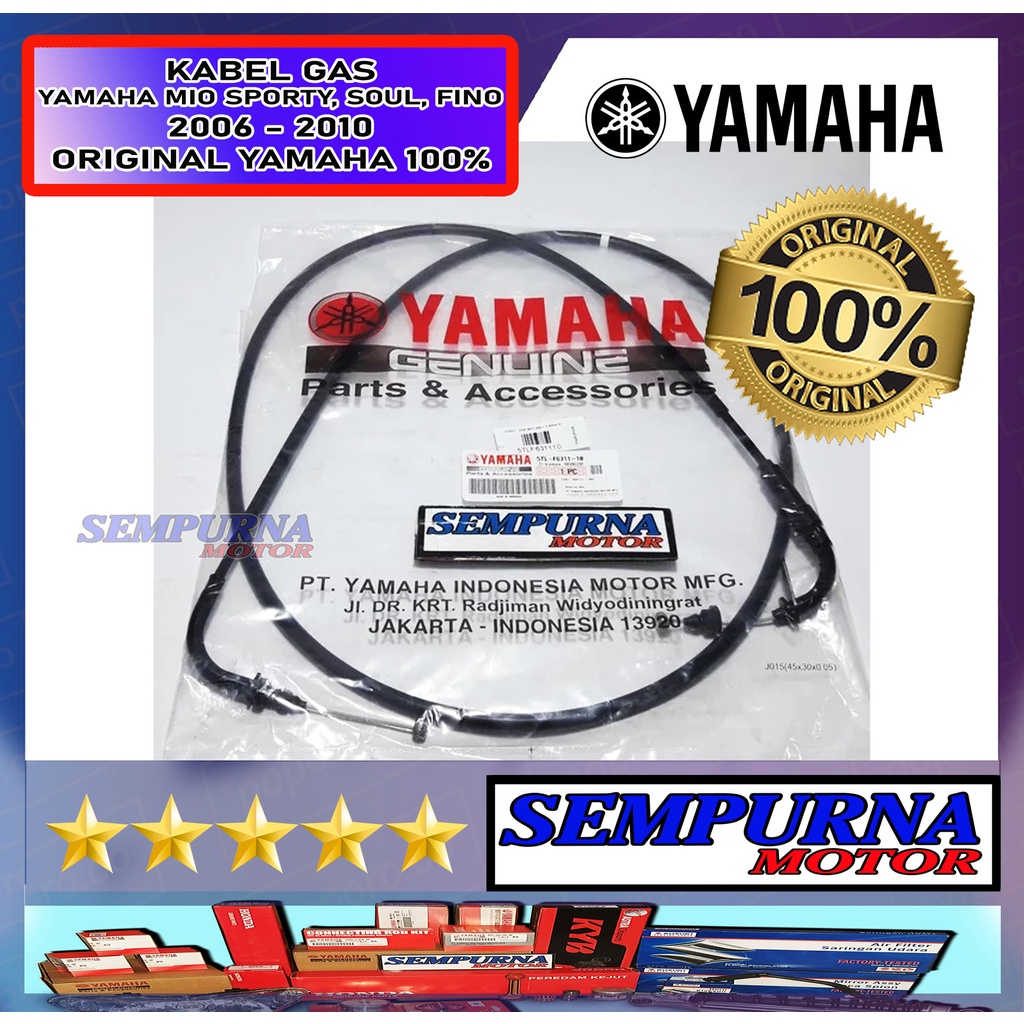 5TL-F6311-10 Kabel Gas Mio Sporty Mio Smile Kabel Gas 100% Original Yamaha Asli Ori YGP