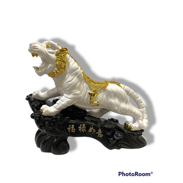 patung macan harimau putih rejeki uk 14 inch