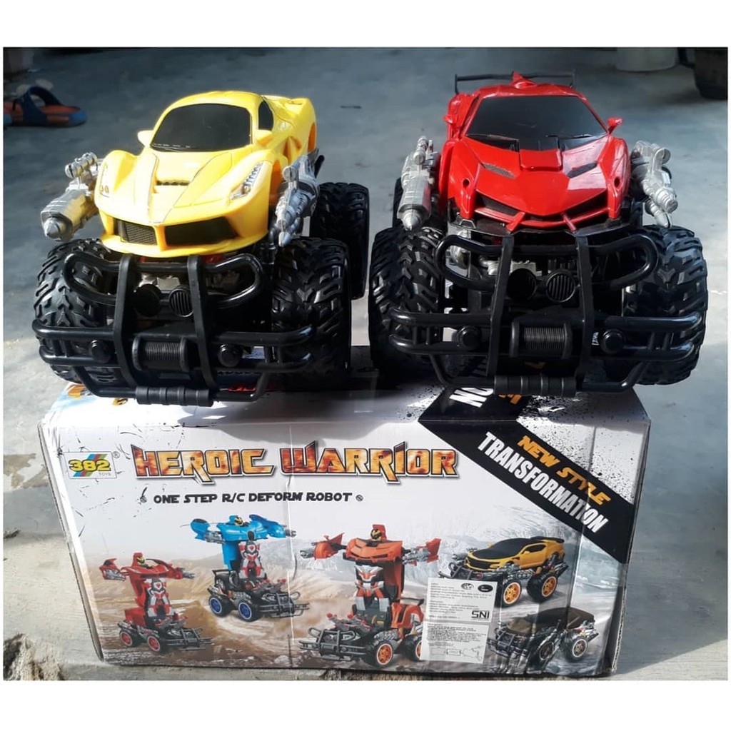 RC CAR DEFORM ROBOT HEROIC WARRIOR MOBIL REMOT FERRARI OFFROAD REMOTE CONTROL 2.4GHz RODA BESAR 2in1