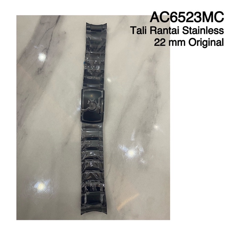 Tali Rantai Stainless Steel Alexandre Christie AC 6523 MC / AC6523MC Original Hitam