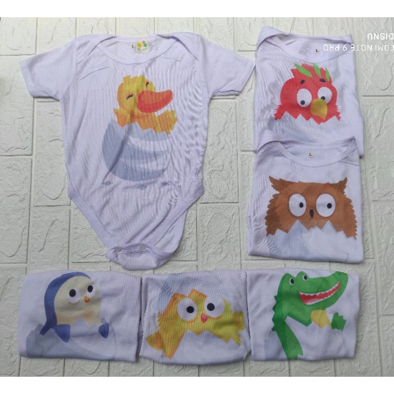 Baju Bayi Jumper Bodysuits Jumsuit Lengan Pendek Motif Karakter Baby Newborn