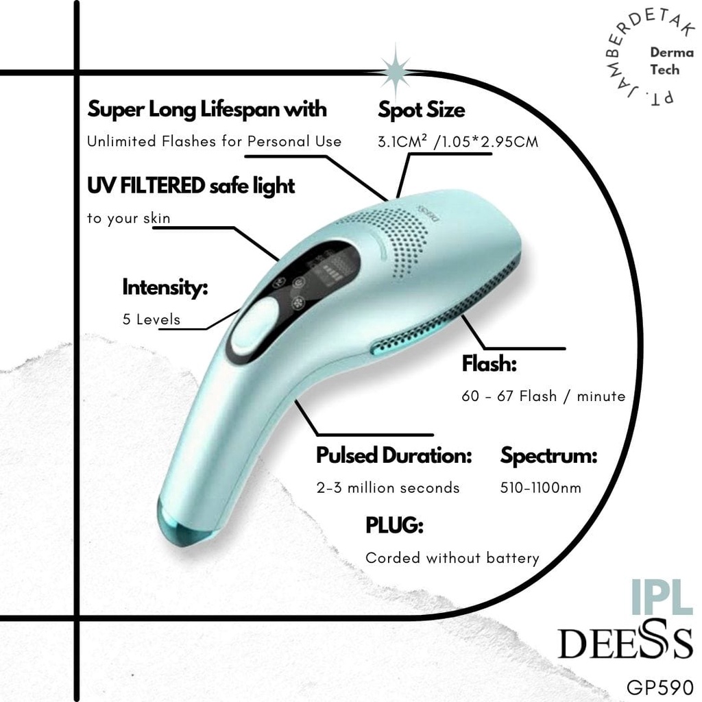 IPL DEESS GP590 ICE COLD UNLIMITED SHOOTS HAIR REMOVAL SKIN REJUVE ACNE TREATMENT DESS DEES