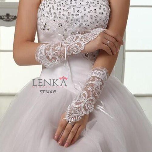 [PRODUK FAVORITE] SARUNG TANGAN PESTA WANITA WEDDING BRIDAL GLOVES LACE STB005