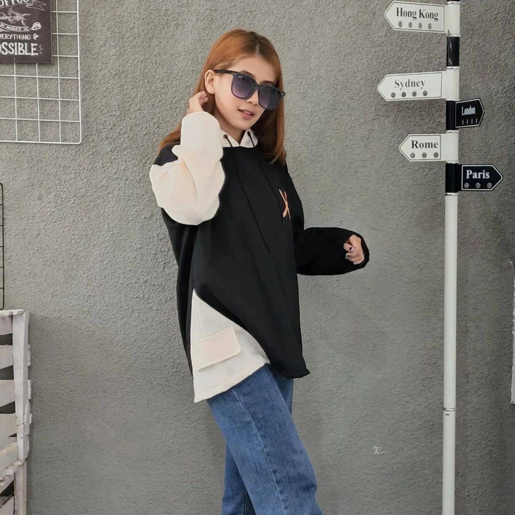 TREND X NEW Hoodie Sweater Jacket Oversize Pria Wanita Atasan Outerwear Kekinian Model Kasual Fashionable Korean Style Jacket