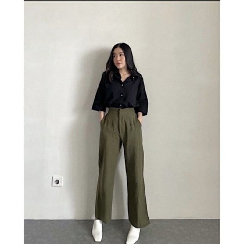 YUKA SLIM KULOT /KULOT WANITA KATUN LINEN RAMI /ELAINE PANT CULLOTE KATUN RAMI / MAURA PANTS TALI