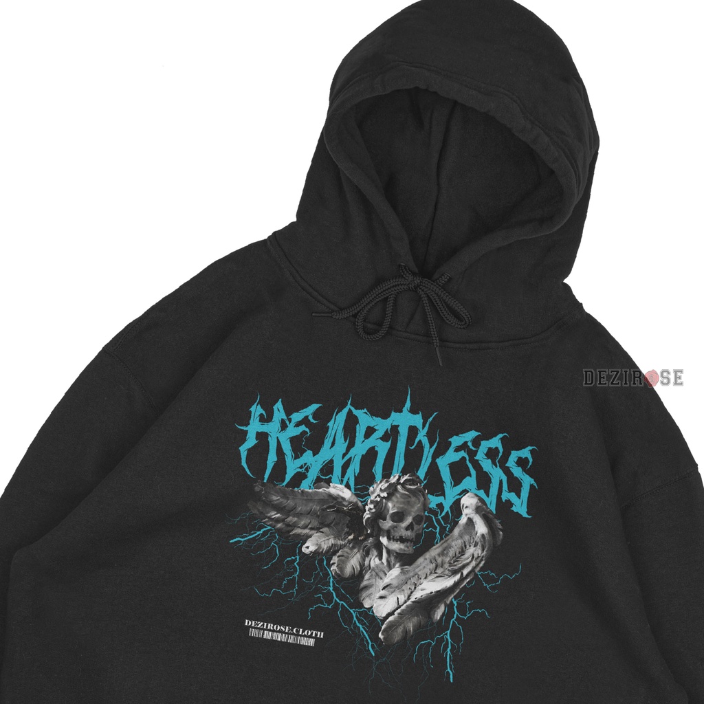 DEZIROSE - Sweater Hoodie Metal Series - Hodie Pria Distro Hitam Keren Fleece Tebal Hitam Premium Size M-XXL