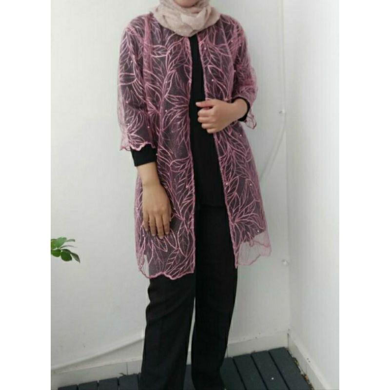 Cardigan Outer Tile Akar Mutiara - Delia