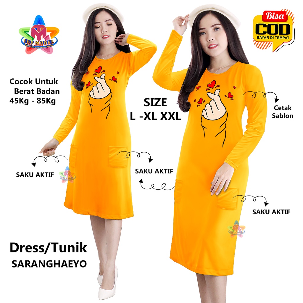 Tunik Wanita Long Drees SARANGHAEYO TOP MODEL 0007 BISA COD &amp; Gratis Ongkir Tunic Bahan Fleece terry,dewasa, Dress Daster santai Perempuan Santai Baju Tidur Baju Selutut Daster ABG Dewasa Baju Kekinian Baju Terbaru Baju Terlaris Dres Paling Tren Daster CW