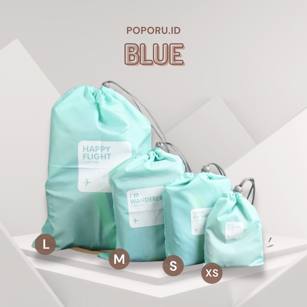 POPORU PARASUT STRING BAG - Tempat make up kosmetik tas serut pouch - travel magic drawstring multifunction