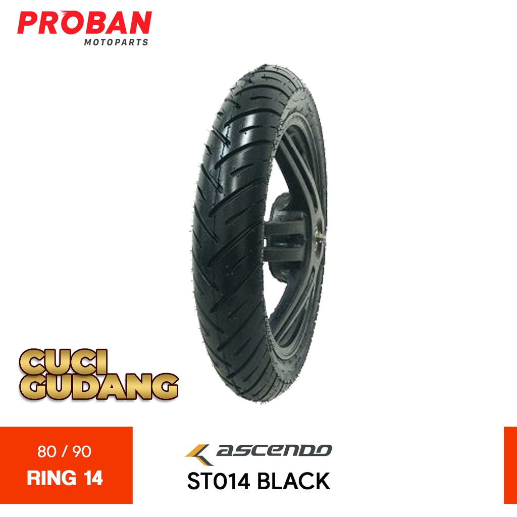 

ASCENDO TT ST014 BLACK 80/90-14 CUCI GUDANG Ban Motor Tubetype