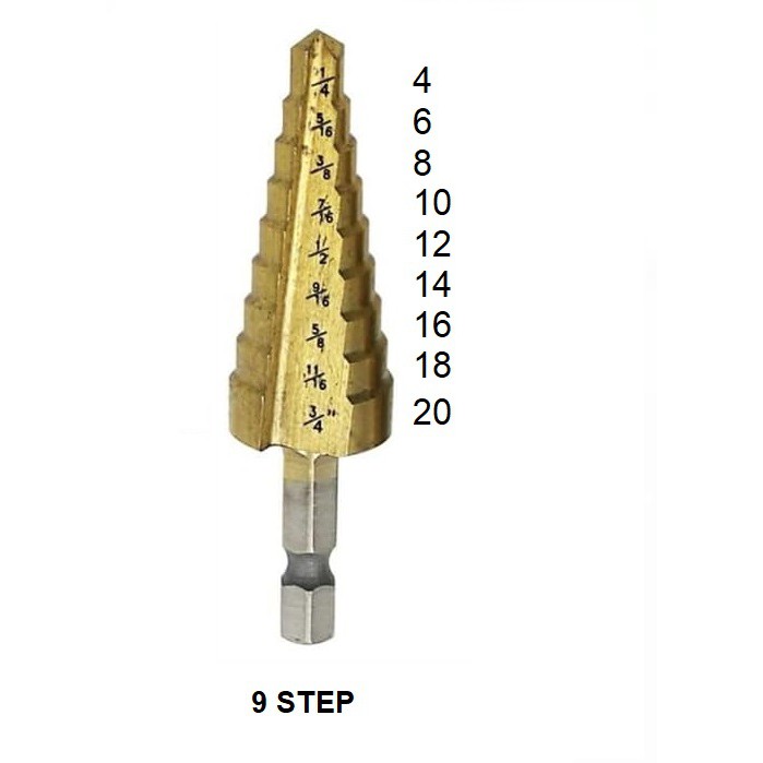 MATA BOR HSS PAGODA SET = 3 PCS BONUS POUCH / MULTI STEP DRILL / MATA BOR TITANIUM SET MATA BOR