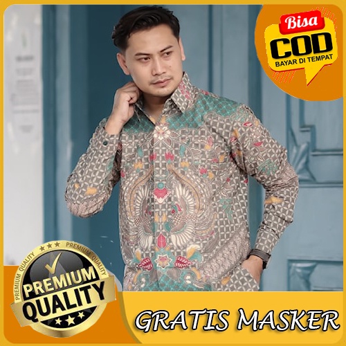 Baju Batik Pria Lengan Panjang Premium Modern Full Furing Original Kemeja Batik Solo PCW 074