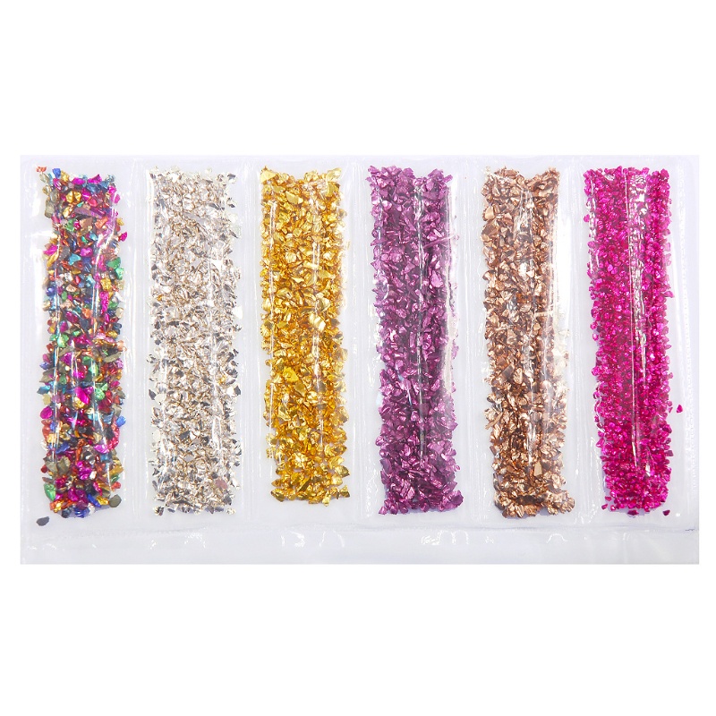 SIY  3D Crushed Glass Stones Charm Small Glitter Rhinestone DIY Nail Art Decoration