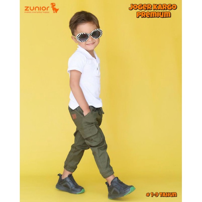 Celana Anak Jogger Cargo Zunior Premium Army