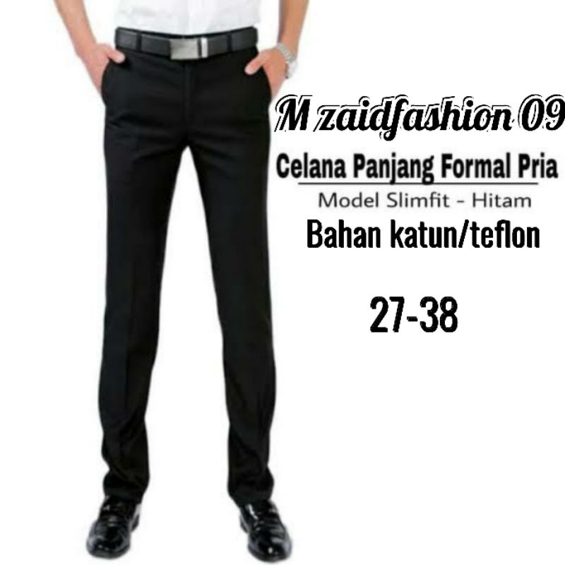 CELANA BAHAN | KATUN TEFLON | SLIM FIT | KANTOR | KERJA