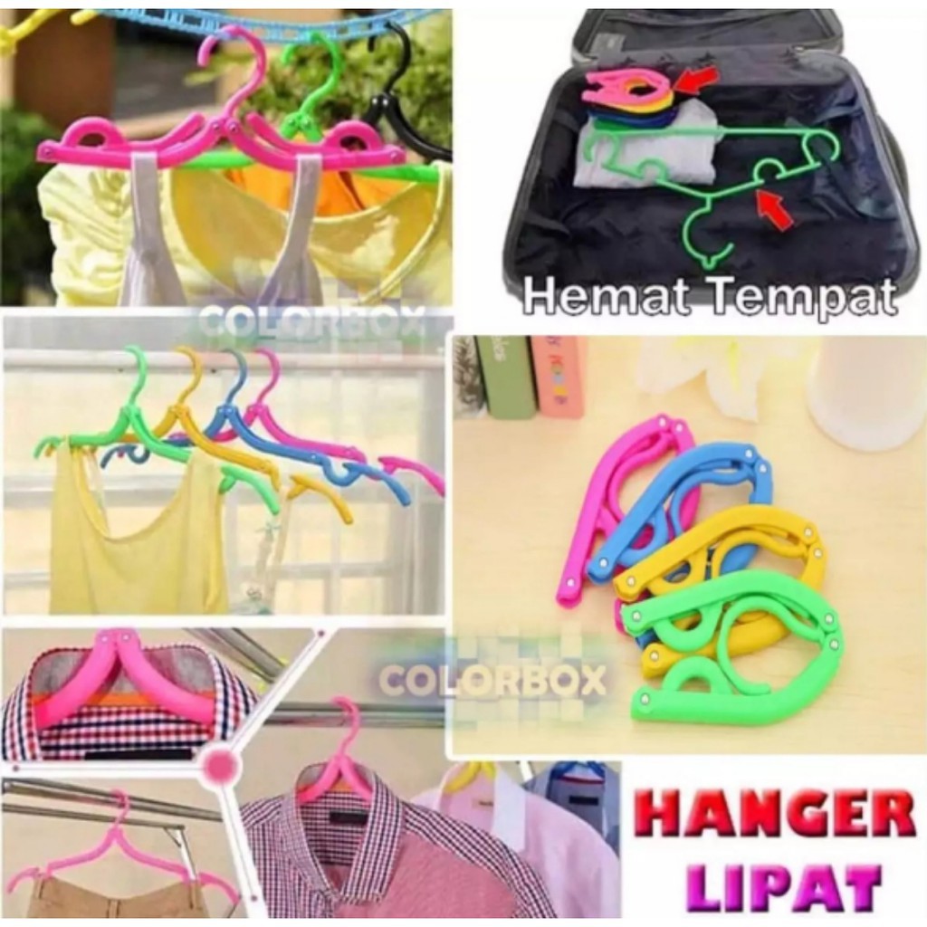 Hanger Lipat Portable Gantungan Lipat Jemuran Baju Travel Foldable PP(b26k)