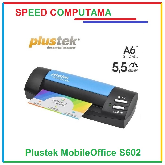 Plustek Mobileoffice S602 Scanner Kartu Nama A6 Portable