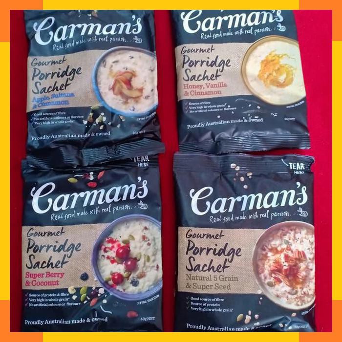 

Carman's Gourmet Porridge Oatmeal Sachet Apple Berry Superseed Cinnamo