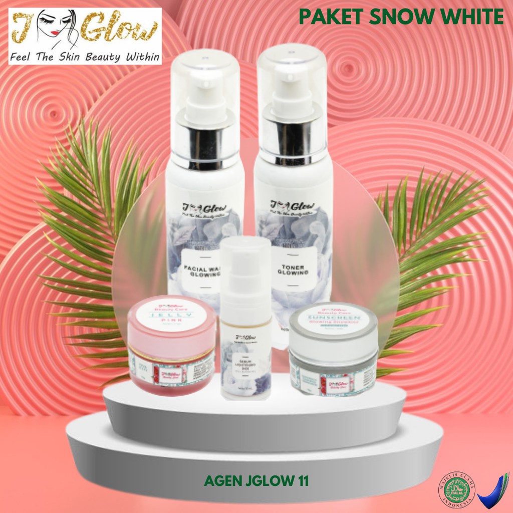 Skincare Jglow Paket Snow White/Perawatan Wajah Glowing/Kulit Wajah Cerah Alami