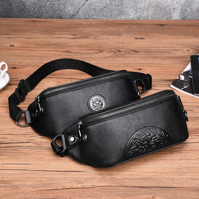 Tas Selempang Kulit Pria Slingbag Waistbag Tas Slempang Pria Tas  Import Leather Kulit Asli Original